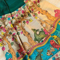 SOFT KHADI RAW SILK KALAMKARI SAREE