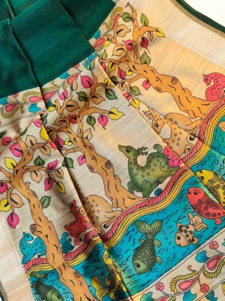 SOFT KHADI RAW SILK KALAMKARI SAREE