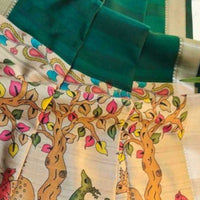 SOFT KHADI RAW SILK KALAMKARI SAREE