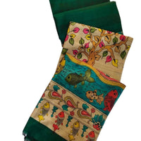 SOFT KHADI RAW SILK KALAMKARI SAREE