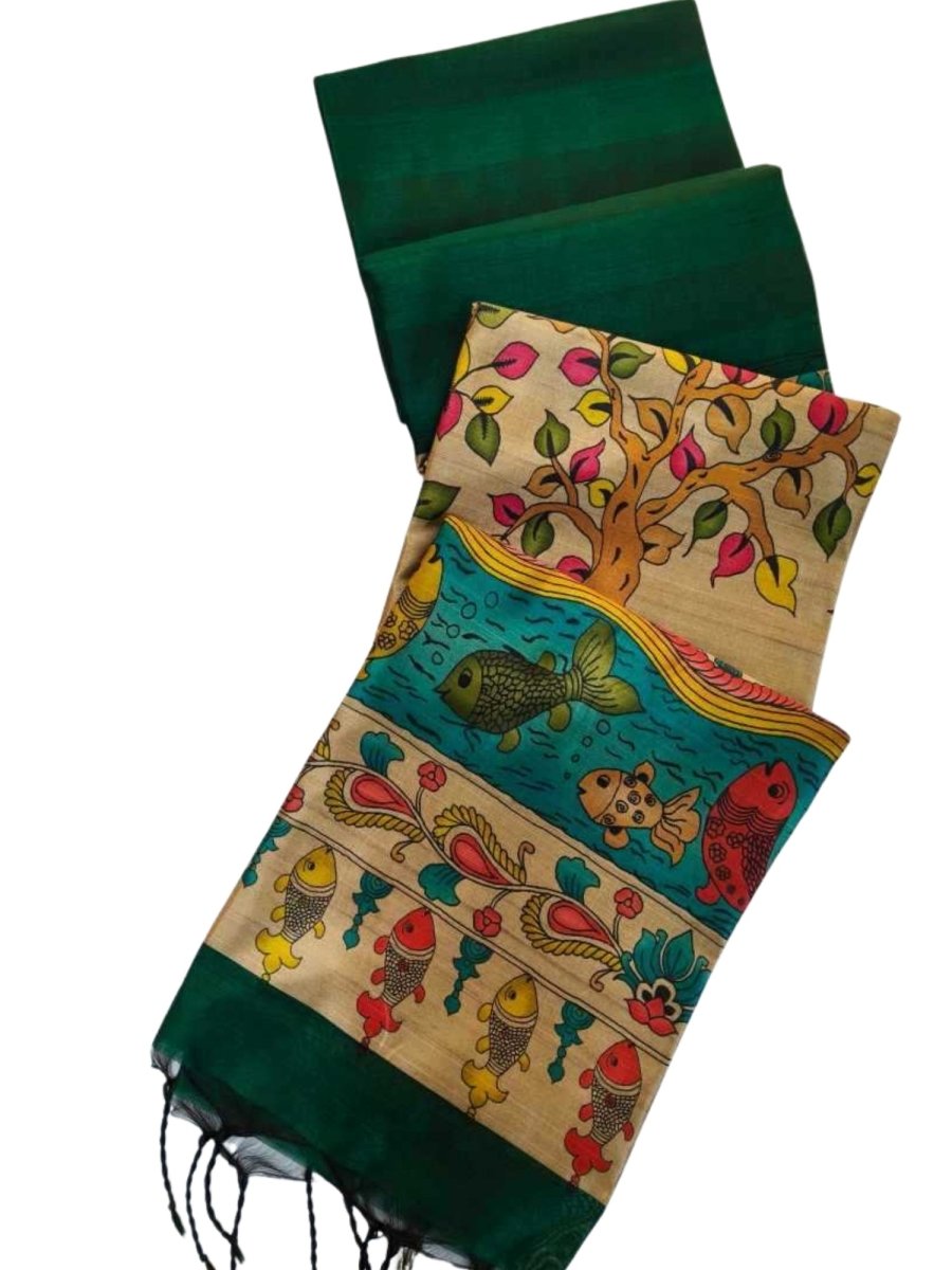 SOFT KHADI RAW SILK KALAMKARI SAREE