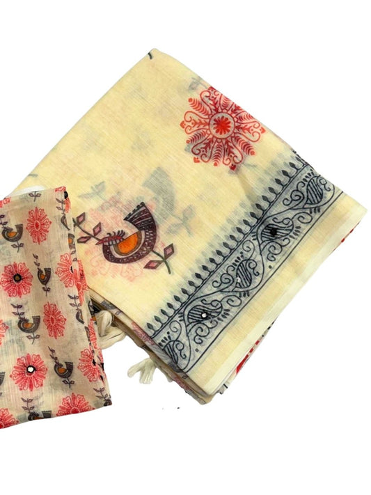 SOFT LINEN COTTON SAREE - GET ESSENTIAL