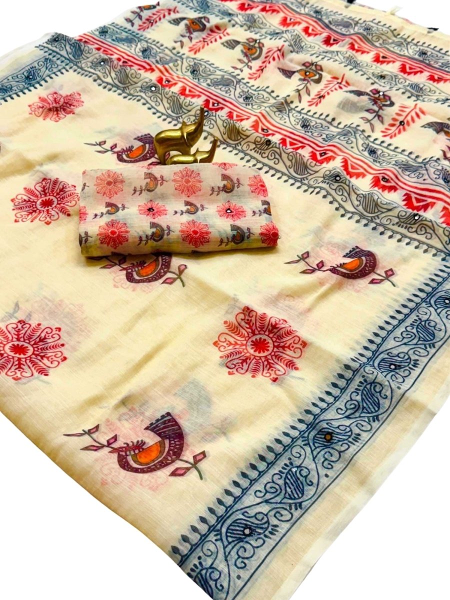 SOFT LINEN COTTON SAREE - GET ESSENTIAL
