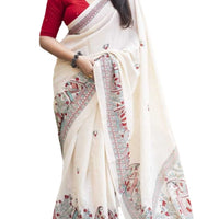 Soft Linen Madhubani Saree - GET ESSENTIAL