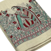 Soft Linen Madhubani Saree - GET ESSENTIAL