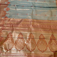 Zari Brocade Silk Saree with Red Border & Pallu - GET ESSENTIAL