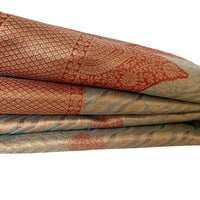 Zari Brocade Silk Saree with Red Border & Pallu - GET ESSENTIAL