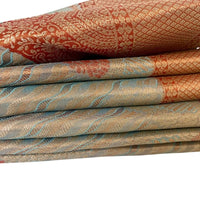 Zari Brocade Silk Saree with Red Border & Pallu - GET ESSENTIAL